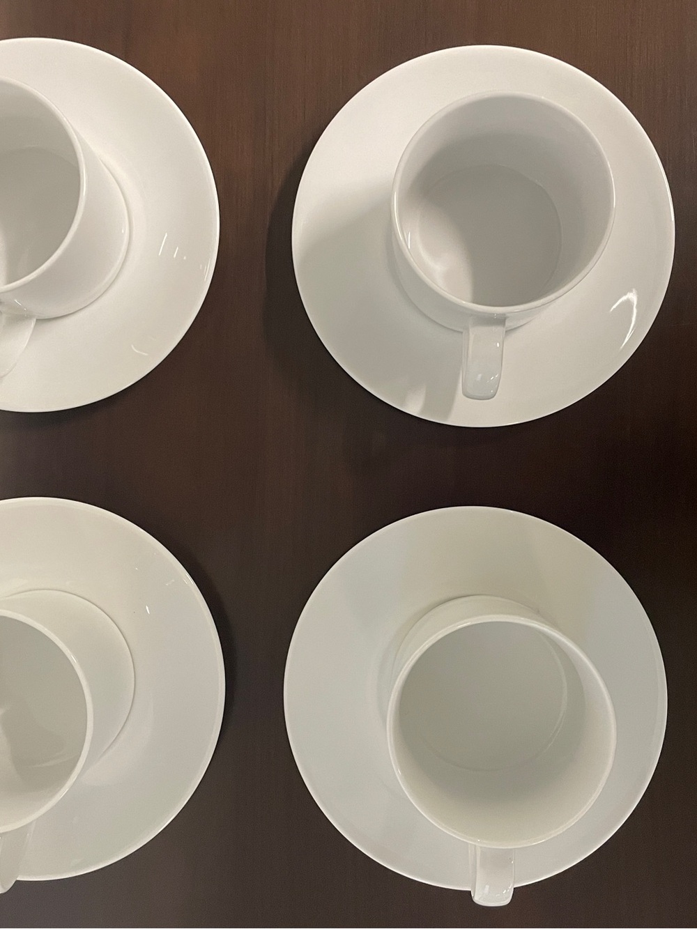 Crate & Barrel Porcelain Cups and Saucers, Set of 4 - Picture 5 of 7